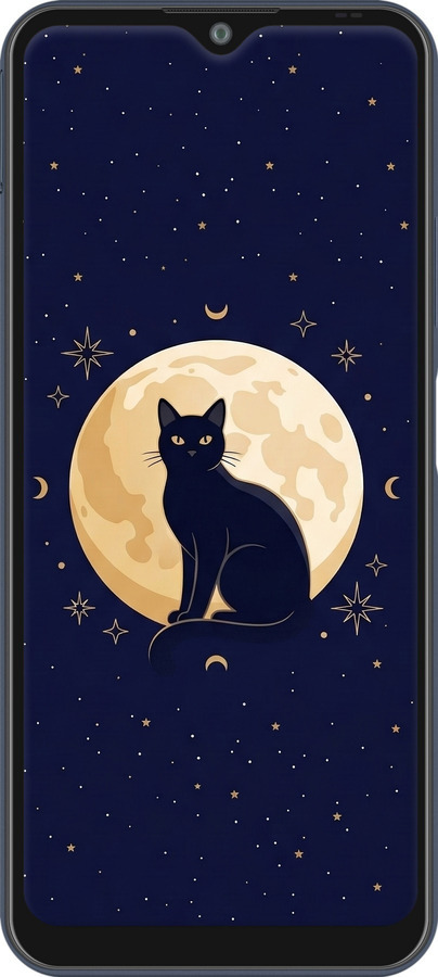 Силиконовый чехол Cute Cat Celestial/Witchy для ZTE Blade V2020 Smart - 6787u-2458 изображение 