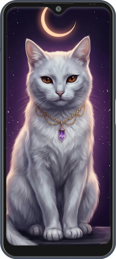 Силиконовый чехол Mystic White Cat Gothic Dark Purple Gold для ZTE Blade V2020 Smart - 6805u-2458 изображение 