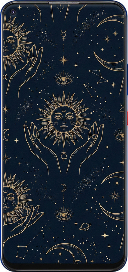 Силиконовый чехол Celestial Harmony: Sun & Moon Gold Mystic Pattern для ZTE Blade V2020 - 6778u-2529 изображение 