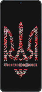 Силиконовый чехол Герб - вышиванка на черном фоне для ZTE Blade V50 Vita - 1196u-3813 изображение 