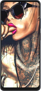 Силиконовый чехол Девушка в тату для ZTE Blade V50 Vita - 4001u-3813 изображение 