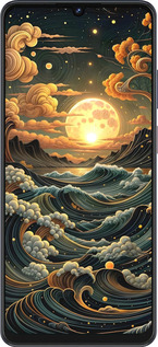 Силиконовый чехол Арт волны для ZTE Blade V50 Vita - 6332u-3813 изображение 