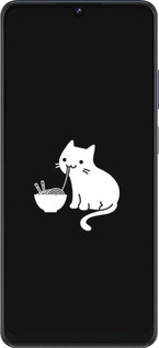 Силиконовый чехол С милым котом на черном фоне для ZTE Blade V50 Vita - 6528u-3813 изображение 