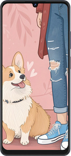 Силиконовый чехол Корги 3 для ZTE Blade V50 Vita - 6707u-3813 изображение 