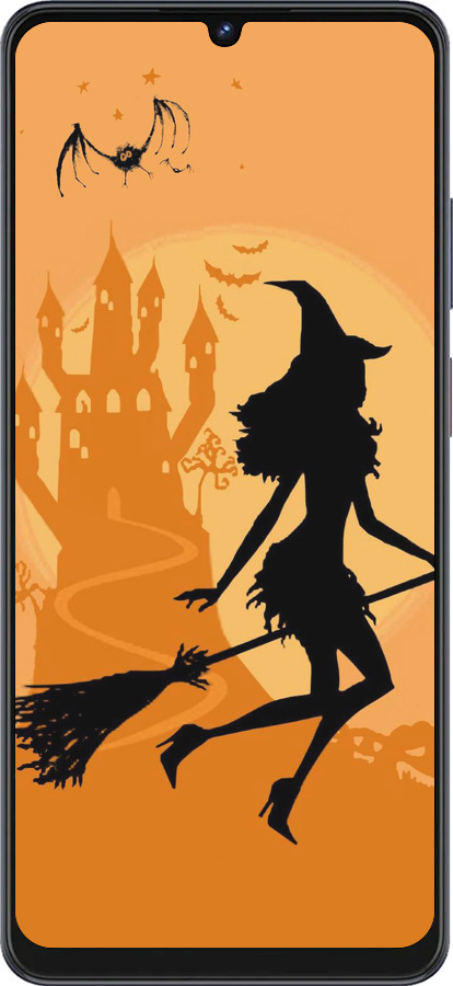 Силиконовый чехол Ведьма на метле для ZTE Blade V50 Vita - 1184u-3813 изображение 