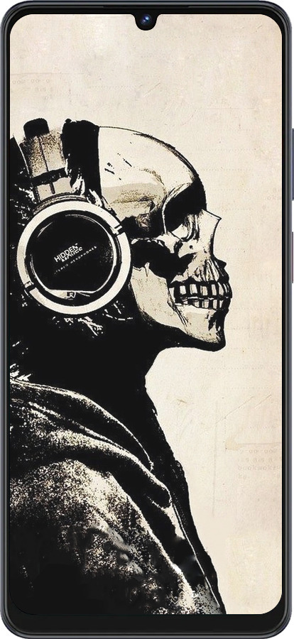 Силиконовый чехол Скелет-меломан v2 для ZTE Blade V50 Vita - 1200u-3813 изображение 