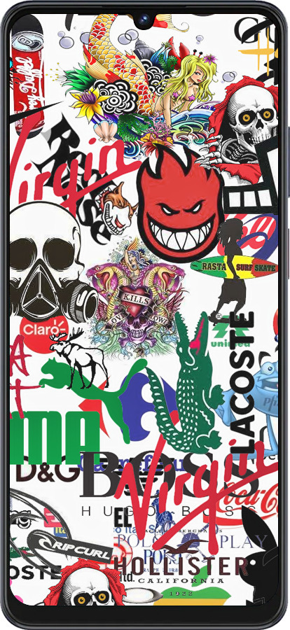 Силиконовый чехол Many different logos для ZTE Blade V50 Vita - 4022u-3813 изображение 