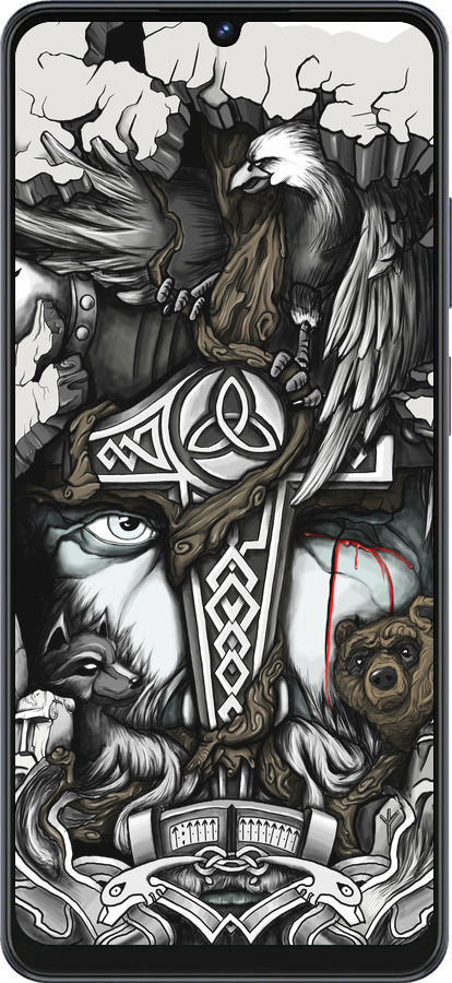 Силіконовий чехол Тату Вікінг для ZTE Blade V50 Vita - 4098u-3813 изображение 