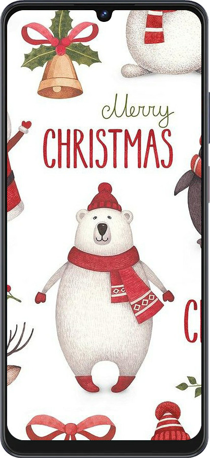 Силиконовый чехол Merry Christmas для ZTE Blade V50 Vita - 4106u-3813 изображение 