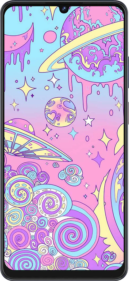 Силіконовий чехол Рожева галактика для ZTE Blade V50 Vita - 4146u-3813 изображение 