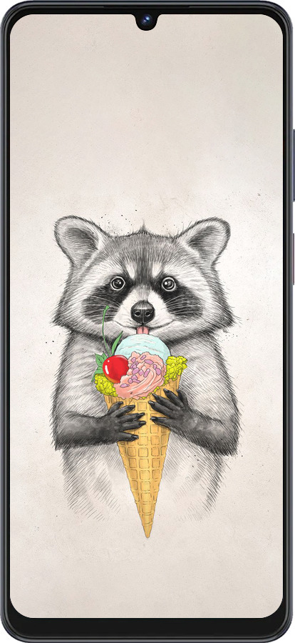 Силиконовый чехол Енотик с мороженым для ZTE Blade V50 Vita - 4602u-3813 изображение 