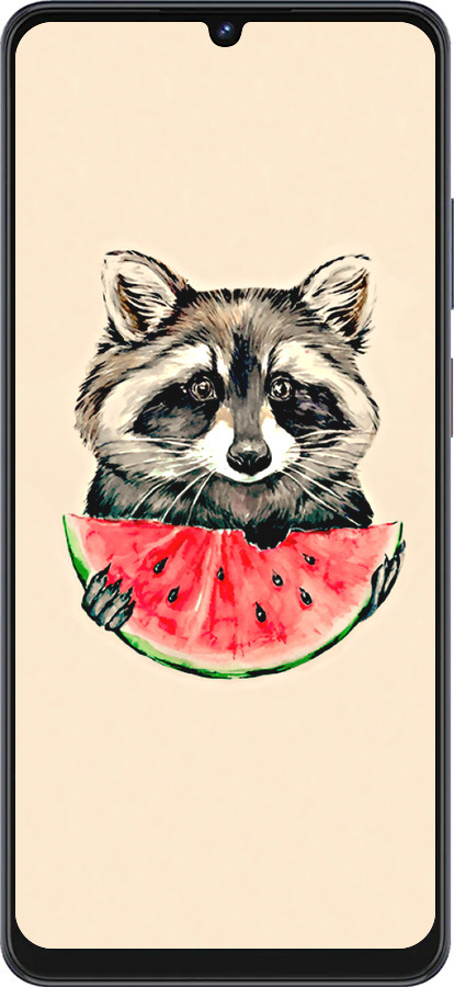 Силиконовый чехол Енотик с арбузом для ZTE Blade V50 Vita - 4605u-3813 изображение 