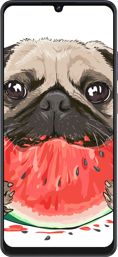 Силіконовий чехол Мопс і кавун для ZTE Blade V50 Vita - 4665u-3813 изображение 