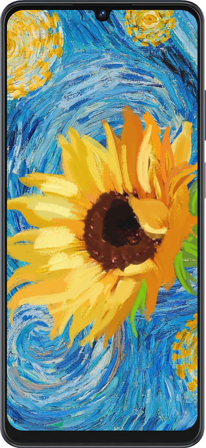 Силиконовый чехол Цветы желто-голубые для ZTE Blade V50 Vita - 5308u-3813 изображение 