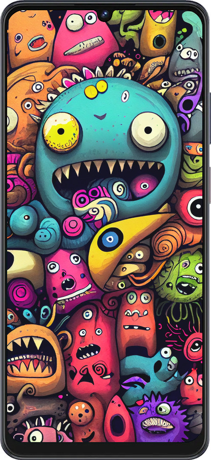 Силиконовый чехол Cмешные монстры для ZTE Blade V50 Vita - 5549u-3813 изображение 