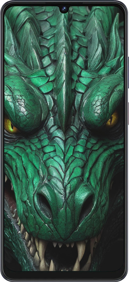 Силиконовый чехол Зелёный дракон v2 для ZTE Blade V50 Vita - 5817u-3813 изображение 