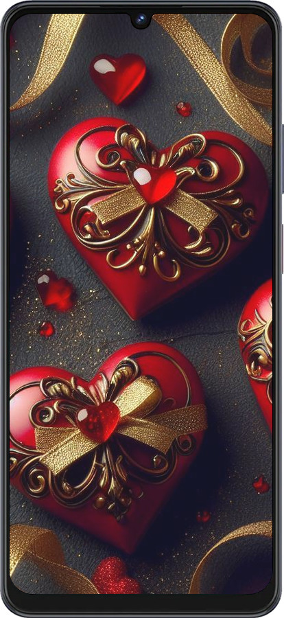 Силиконовый чехол Сердечки v4 для ZTE Blade V50 Vita - 5834u-3813 изображение 