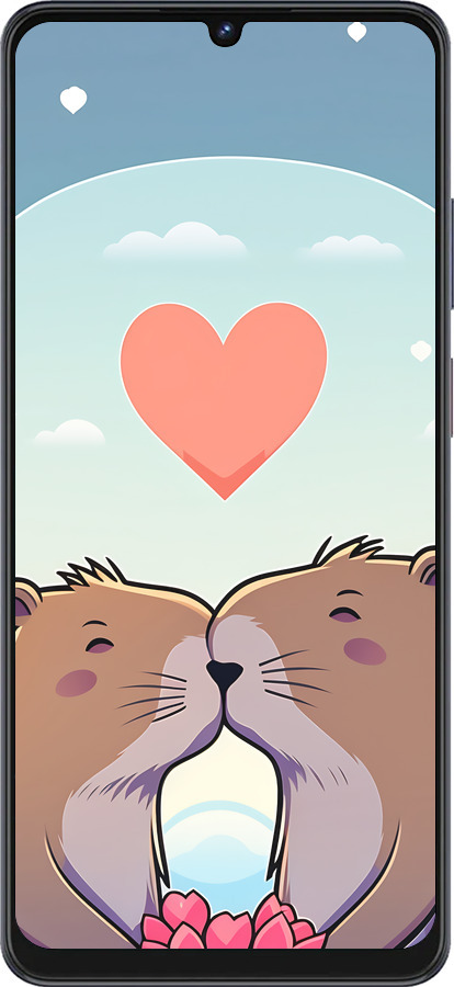 Силиконовый чехол Капибара любовь для ZTE Blade V50 Vita - 6027u-3813 изображение 