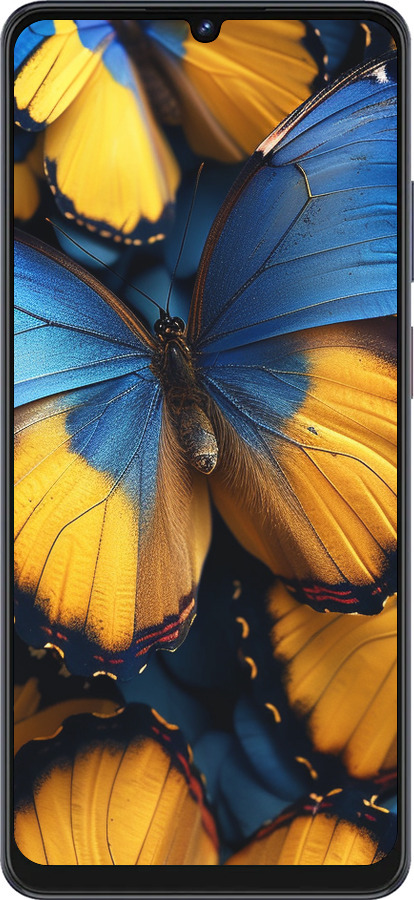 Силіконовий чехол Жовто-блакитні метелики для ZTE Blade V50 Vita - 6046u-3813 изображение 