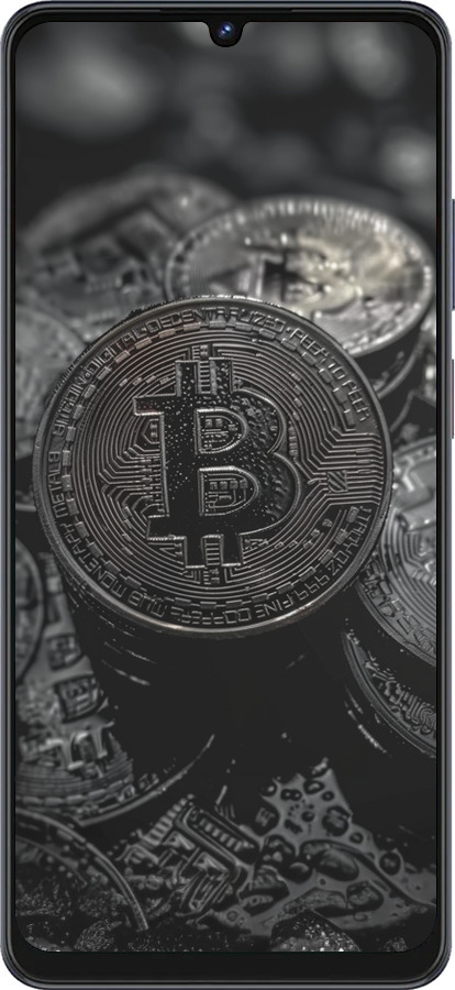 Силиконовый чехол Black Bitcoin для ZTE Blade V50 Vita - 6090u-3813 изображение 