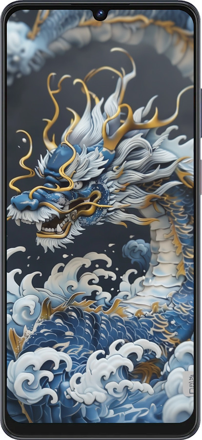 Силиконовый чехол Водяной дракон для ZTE Blade V50 Vita - 6113u-3813 изображение 