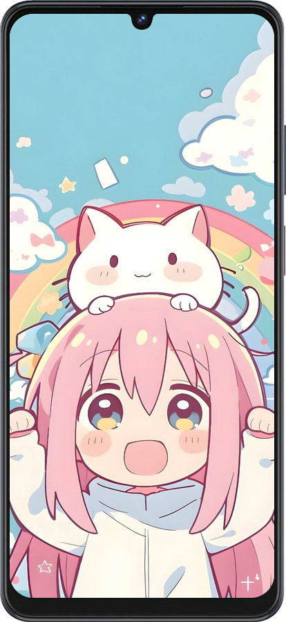 Силиконовый чехол Девочка аниме радуга для ZTE Blade V50 Vita - 6304u-3813 изображение 