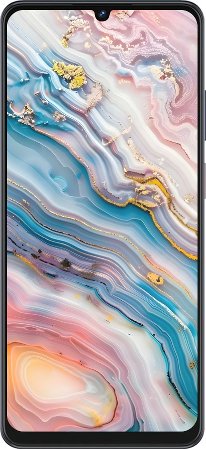 Силиконовый чехол Мрамор красивый для ZTE Blade V50 Vita - 6376u-3813 изображение 