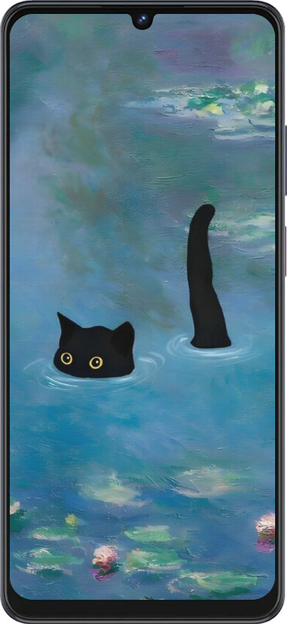 Силиконовый чехол С изображением кота и водяной лилии Monet для ZTE Blade V50 Vita - 6519u-3813 изображение 