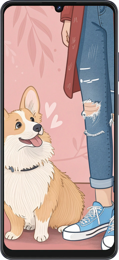 Силиконовый чехол Корги 3 для ZTE Blade V50 Vita - 6707u-3813 изображение 