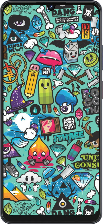 Силиконовый чехол Стикер бомбинг 1 для ZTE Blade V50 Vita - 693u-3813 изображение 