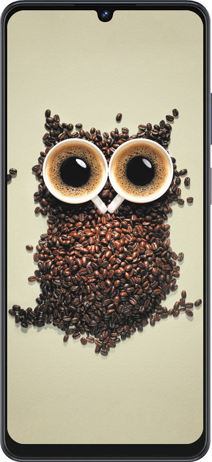 Силиконовый чехол Сова из кофе для ZTE Blade V50 Vita - 777u-3813 изображение 