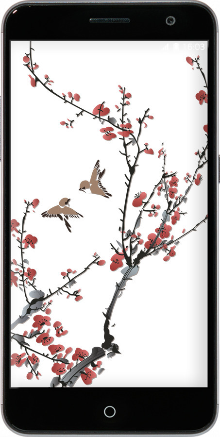 Силиконовый чехол Сакура v2 для ZTE Blade V7 - 5538u-688 изображение 