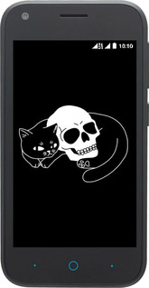 Силиконовый чехол С изображением кота и черепа для ZTE L110 - 6491u-435 изображение 