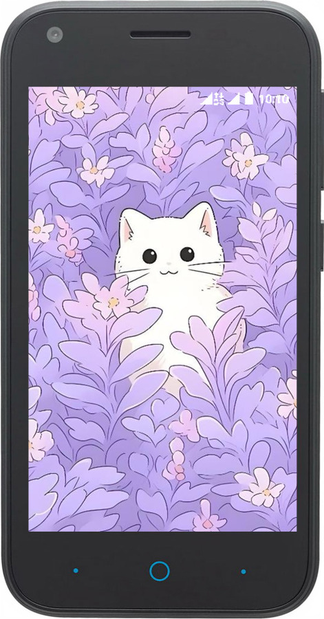 Силиконовый чехол Котик в цветах для ZTE L110 - 6390u-435 изображение 