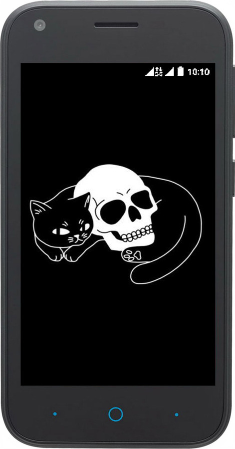 Силиконовый чехол С изображением кота и черепа для ZTE L110 - 6491u-435 изображение 