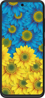 Силиконовый чехол Жёлто-голубые цветы для ZTE Nubia V70 Design - 1048u-4084 изображение 