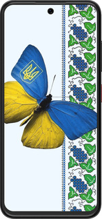 Силиконовый чехол Желто-голубая бабочка для ZTE Nubia V70 Design - 1054u-4084 изображение 