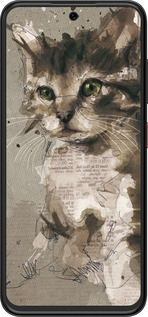 Силиконовый чехол Котёнок из пятен и линий для ZTE Nubia V70 Design - 119u-4084 изображение 