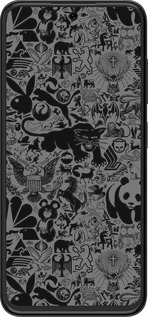 Силиконовый чехол Чёрно-серый стикер бомбинг для ZTE Nubia V70 Design - 2432u-4084 изображение 