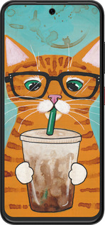 Силиконовый чехол Зеленоглазый кот в очках для ZTE Nubia V70 Design - 4054u-4084 изображение 