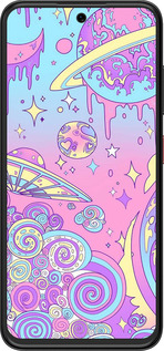 Силиконовый чехол Розовая галактика для ZTE Nubia V70 Design - 4146u-4084 изображение 