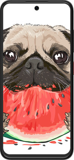 Силиконовый чехол Мопс и арбуз для ZTE Nubia V70 Design - 4665u-4084 изображение 