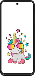 Силиконовый чехол Единорог в очках для ZTE Nubia V70 Design - 4879u-4084 изображение 