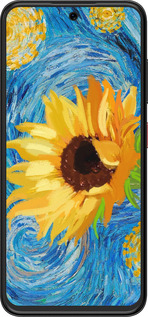 Силиконовый чехол Цветы желто-голубые для ZTE Nubia V70 Design - 5308u-4084 изображение 