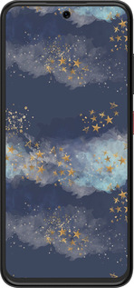 Силиконовый чехол Ночь золотые звезды для ZTE Nubia V70 Design - 5421u-4084 изображение 