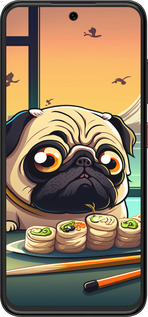 Силиконовый чехол Мопс и суши для ZTE Nubia V70 Design - 5588u-4084 изображение 
