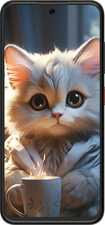 Силіконовий чехол Білий кіт для ZTE Nubia V70 Design - 5646u-4084 изображение 