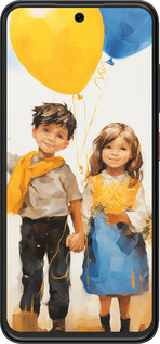 Силиконовый чехол Дети с шариками для ZTE Nubia V70 Design - 5659u-4084 изображение 