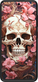 Силиконовый чехол Череп в розовых цветах для ZTE Nubia V70 Design - 5965u-4084 изображение 