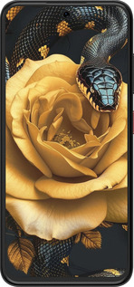 Силиконовый чехол Black snake and golden rose для ZTE Nubia V70 Design - 6068u-4084 изображение 